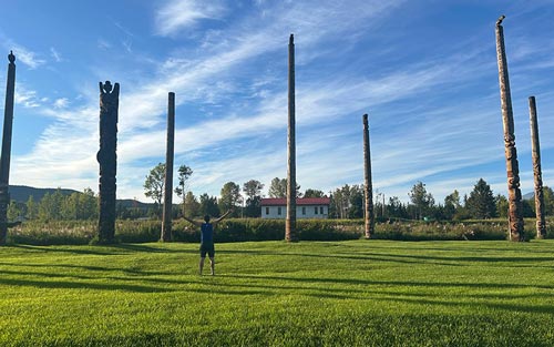 Totem poles on Haida Gwaii